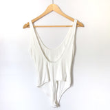 Vestique White Tank Bodysuit with Low Back- Size S