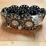 Nocona Black with Silver Jewels Belt NWT- Size M