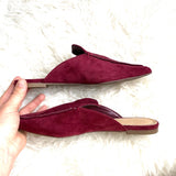 Liliana Red Faux Suede Mules- Size 6.5