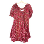 Free People Fuschia Print Adjustable Off the Shoulder Dress NWT- Size XS