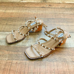 Steve Madden Beige Studded Strappy Sandals- Size 8.5