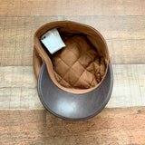 H&M Brown Faux Leather Brim Hat- Size XS/S