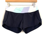 Lululemon Grey Speed Shorts with Pastel Waist Panel- Size 4
