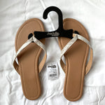 Charlotte Russe Tan Flip Flops with Snakeskin Straps NWT- Size 6