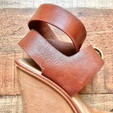 Dolce Vita Leather Double Strap Buckle Wedge Sandals- Size ~9 (see notes)