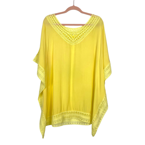 No Brand Yellow Crochet Trim Cover Up Dress- Size ~O/S (see notes)