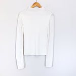 Antonio Melani Ivory Mock Neck Sweater with Sheer Sleeves- Size XS