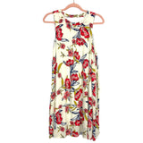 Pink Blush Cream with Berry/Navy/Mustard Floral Pattern and Back Cut Out Dress- Size L (see notes)