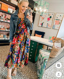 Aerie Strapless Smocked Floral Midi Dress- Size XS