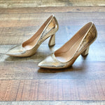 Shu Shop Leonor Gold Pumps- Size 8.5 (Like New, sold out online)