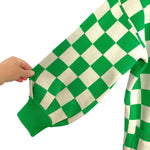 Show Me Your Mumu Green Checker Knit Cardigan NWT- Size L (we have matching pants and top)