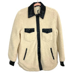 BLANKNYC Cream Faux Fur with Leather Trim Shacket NWT- Size S