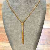 Sam Edelman Gold Spike with Rhinestones Pendant Necklace (see notes)