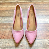 Not Just A Pump Pink Velvet Block Heels- Size 8.5