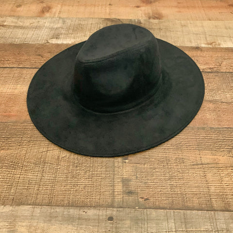 Shop the Mint Black Suede Like Wide Brim Hat NWT