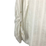 Abercrombie & Fitch White Boyfriend Button Up Roll Tab Top- Size L