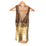 Citrine Brown Ombre Sequin Sleeveless Tank- Size P (fits like XS)
