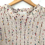 Loveriche Rainbow Fleck Knit Sweater Fringe Hem- Size S