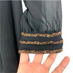 Romeo & Juliet Couture Black Sheer V-Neck Exposed Back Dress- Size S