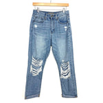 JustUSA Light Wash Distressed Jeans- Size 4 (Inseam 24.5" when cuffed as pictured)