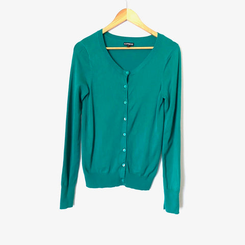 Express Green Button Up Cardigan- Size S