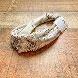 Icing Cream/Tan/Black Paisley Headwrap NWT