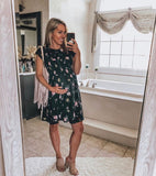 Free People Black Greatest Day Floral Smocked Dress- Size S