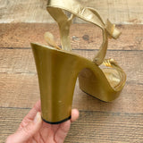 Dolcis Gold Guthrie Open Toe Heels- Size 7 (See Notes)