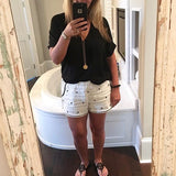 Madewell White Embroidered Linen Elastic Waist Shorts- Size L