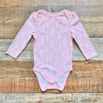 Cloud Island Peach Feather Onesie- Size 12M