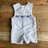 Little Threads Seersucker with Smocked Whales Outfit- Size 24M
