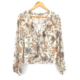 Cupcakes and Cashmere Floral Front Lace Up Blouse NWT- Size XS