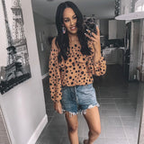 Hibluco Animal Print Off The Shoulder Top- Size S