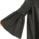 Endless Rose Black Ruffle Blouse with Eyelet Detail- Size S