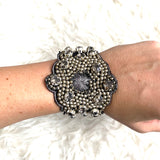 No Brand Cloth Beaded Bracelet with Gold Beads