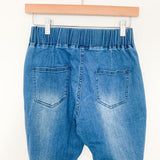 No Brand Distressed Flare Pull On Jeans- Size Small (Inseam 32.5")