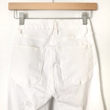 Good American White Skinny Raw Hem Jeans- Size 2/26 (Inseam 26 1/2”)