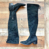 Marc Fisher Black Suede Block Heel Over the Knee Boots- Size 6.5 (see notes)