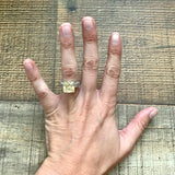 No Brand Single Yellow Stone with Rhinestone Ring- Size 6
