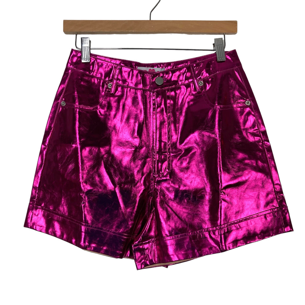 BuddyLove Court High-Waisted Metallic Shorts