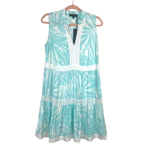Gibsonlook Blue/White Leaf Print Dress NWT- Size XXS (sold out online)