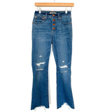 Madewell Cali Demi-Boot Button Up Frayed Hem Jeans- Size 25 (Inseam 25.5”)