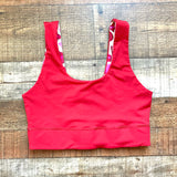 Fabletics Pink Rose Petal Print/Red Reversible Sports Bra NWT- Size M (we have matching leggings)