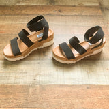Steve Madden Black Bandi Platform Wedge Sandal- Size 7 (GREAT CONDITION)