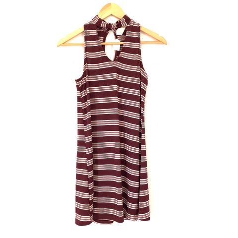 Cozy Casual Choker Striped Dress- Size S