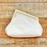 No Brand Cream Asymmetrical Snap Clutch with Extra Strap and Dust Bag (New Condition)