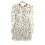 WAYF Ivory Lace Puff Sleeve Dress- Size XL