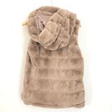 Liz Claiborne Hooded Fur Vest- Size S