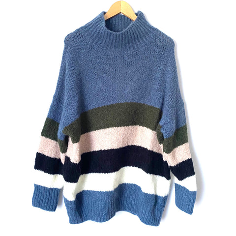Chicwish Color Block Mock Neck Sweater- Size ~L