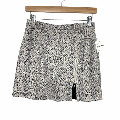 Free People Ivory Animal Print Front Zipper Skirt NWT- Size 2